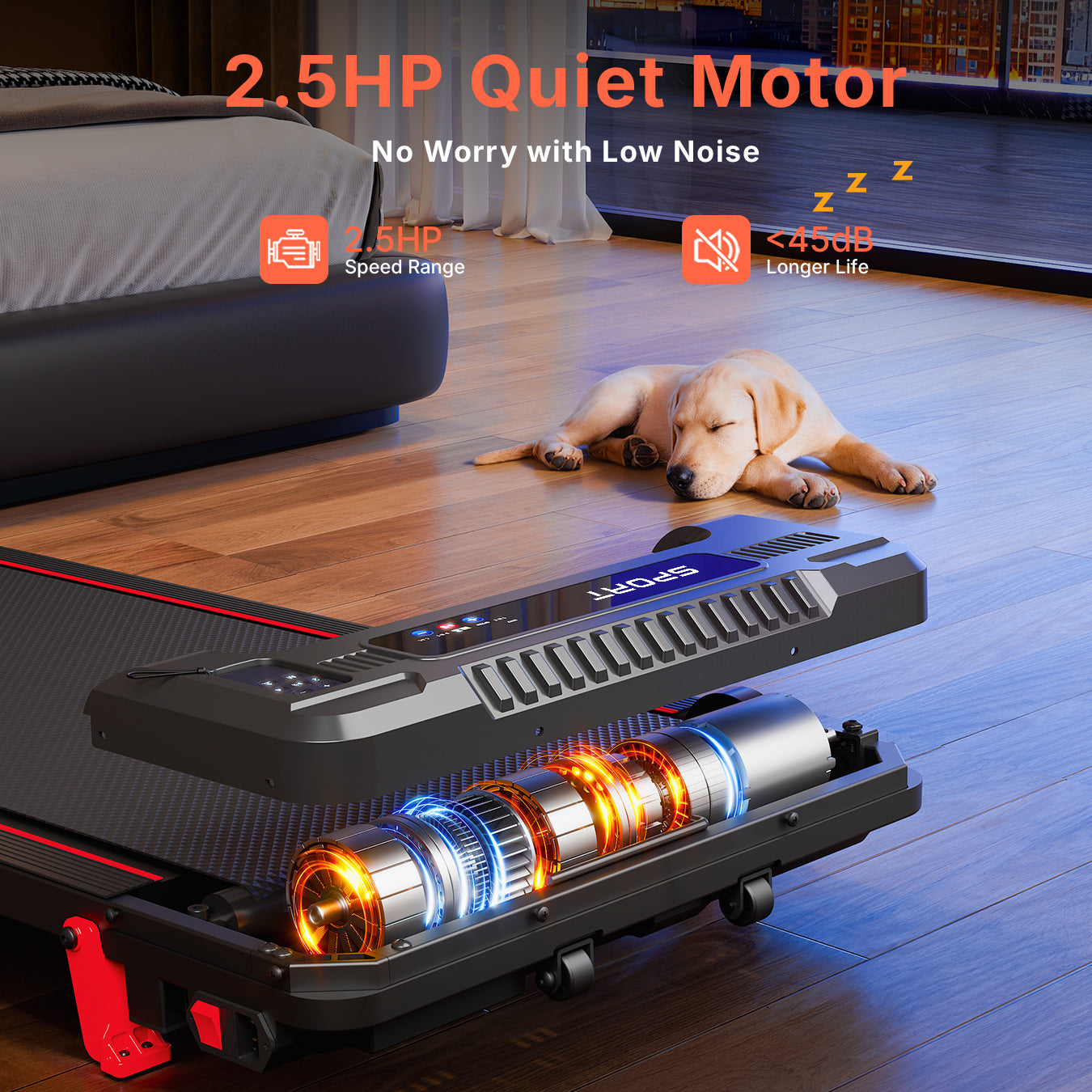Portable 4-in-1 Folding Incline Walking Pad – 330lb Capacity, 2.5HP Under Desk Treadmill with Vibration Massage, LED Display, Remote Control & Smart App Control - BestGod®