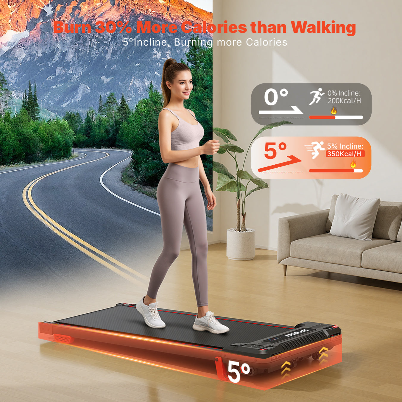 Portable 4-in-1 Folding Incline Walking Pad – 330lb Capacity, 2.5HP Under Desk Treadmill with Vibration Massage, LED Display, Remote Control & Smart App Control - BestGod®
