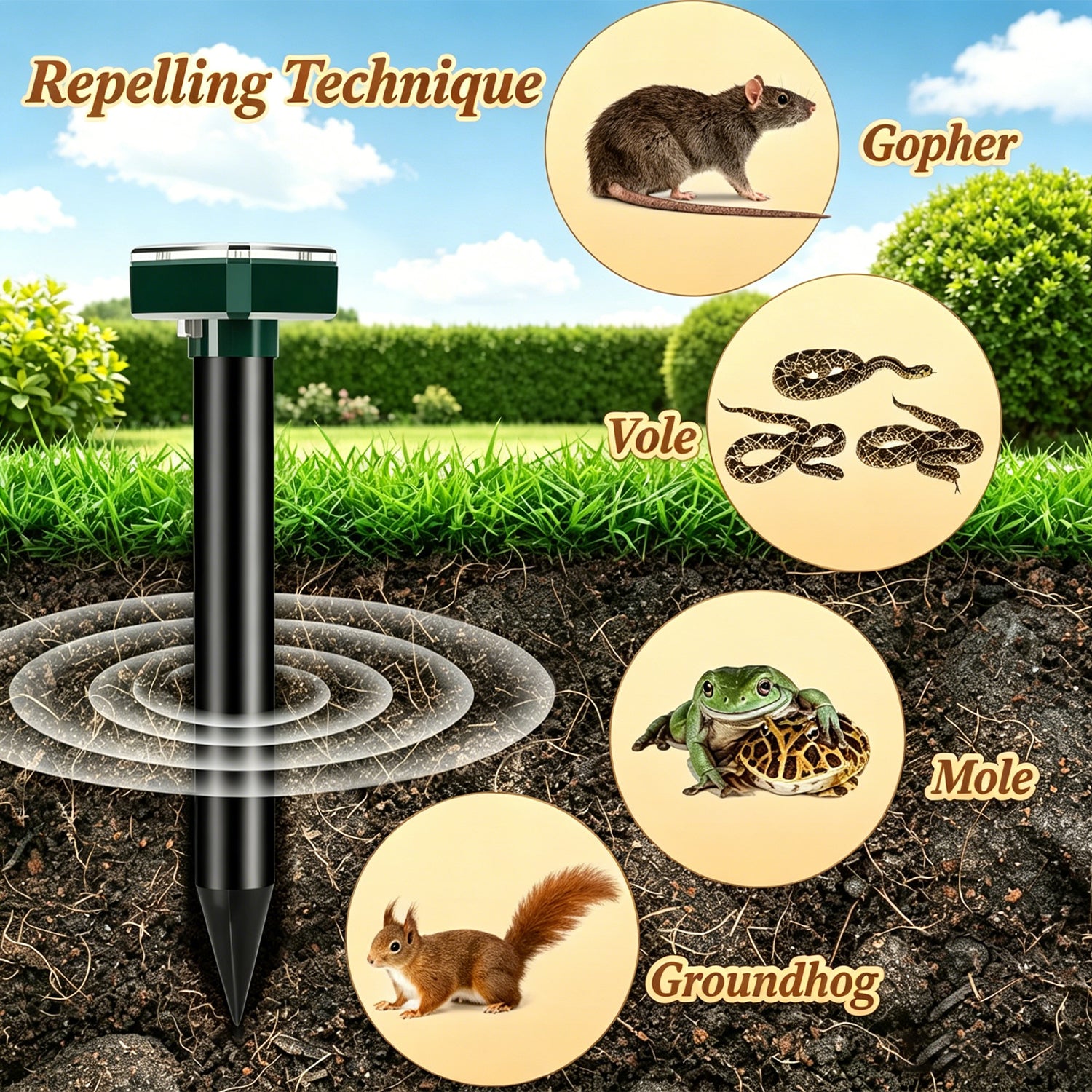BestGod Mole Repeller Ultrasonic