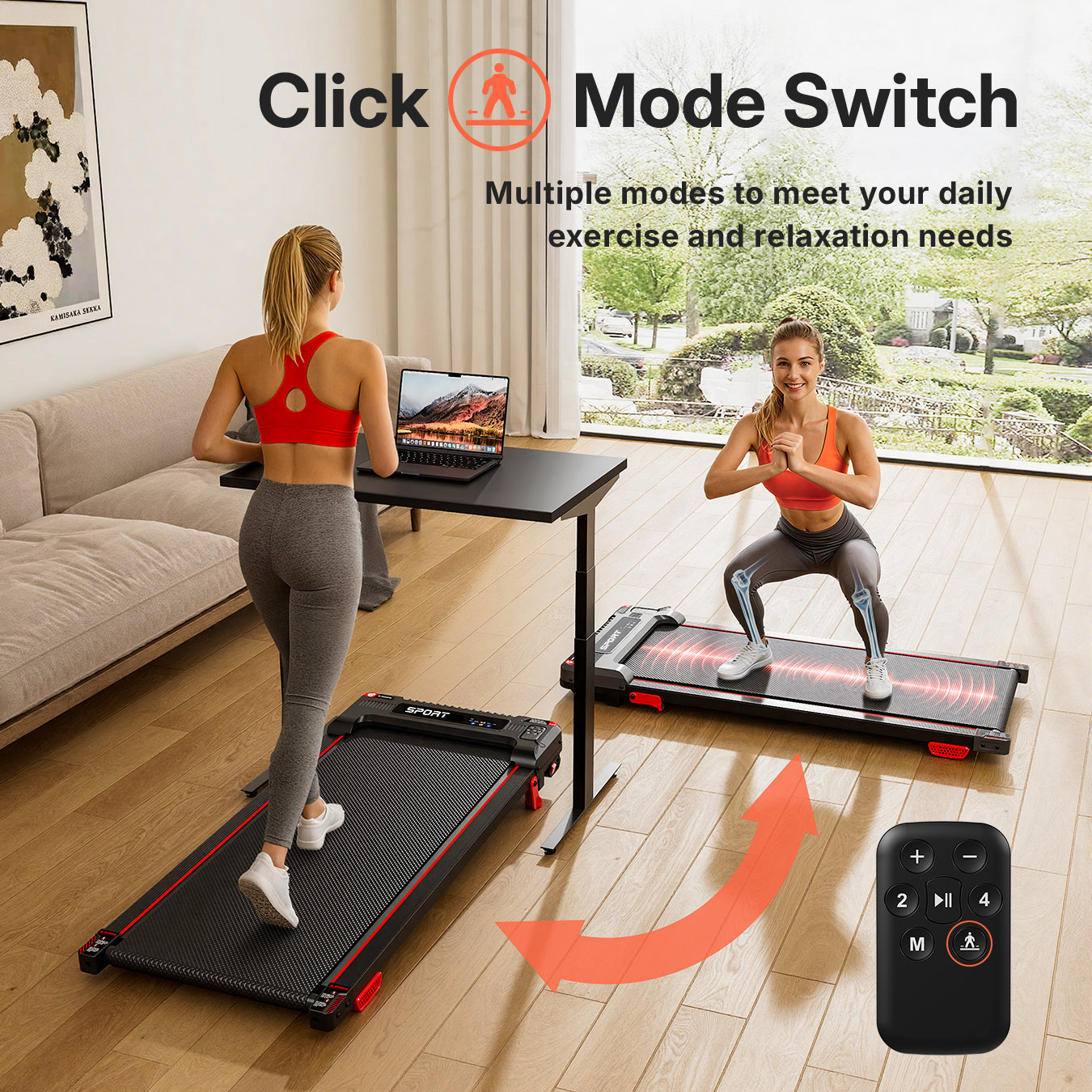 Portable 4-in-1 Folding Incline Walking Pad – 330lb Capacity, 2.5HP Under Desk Treadmill with Vibration Massage, LED Display, Remote Control & Smart App Control - BestGod®