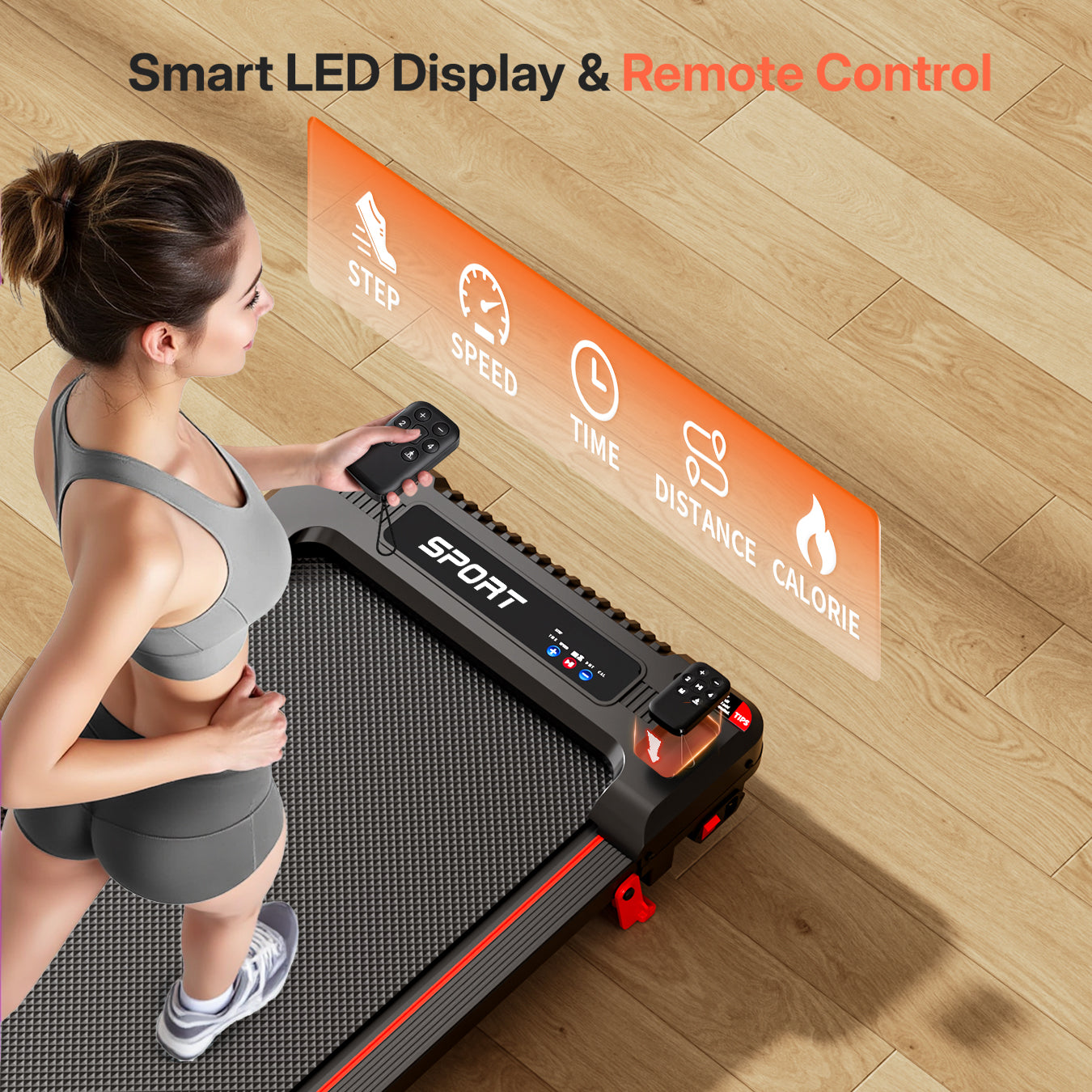Portable 4-in-1 Folding Incline Walking Pad – 330lb Capacity, 2.5HP Under Desk Treadmill with Vibration Massage, LED Display, Remote Control & Smart App Control - BestGod®