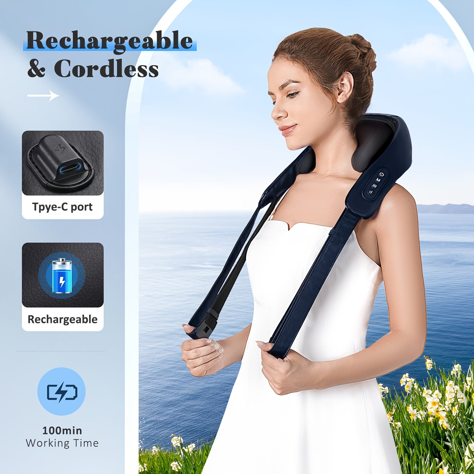 Cordless Neck & Shoulder Massager with Heat - BestGod®