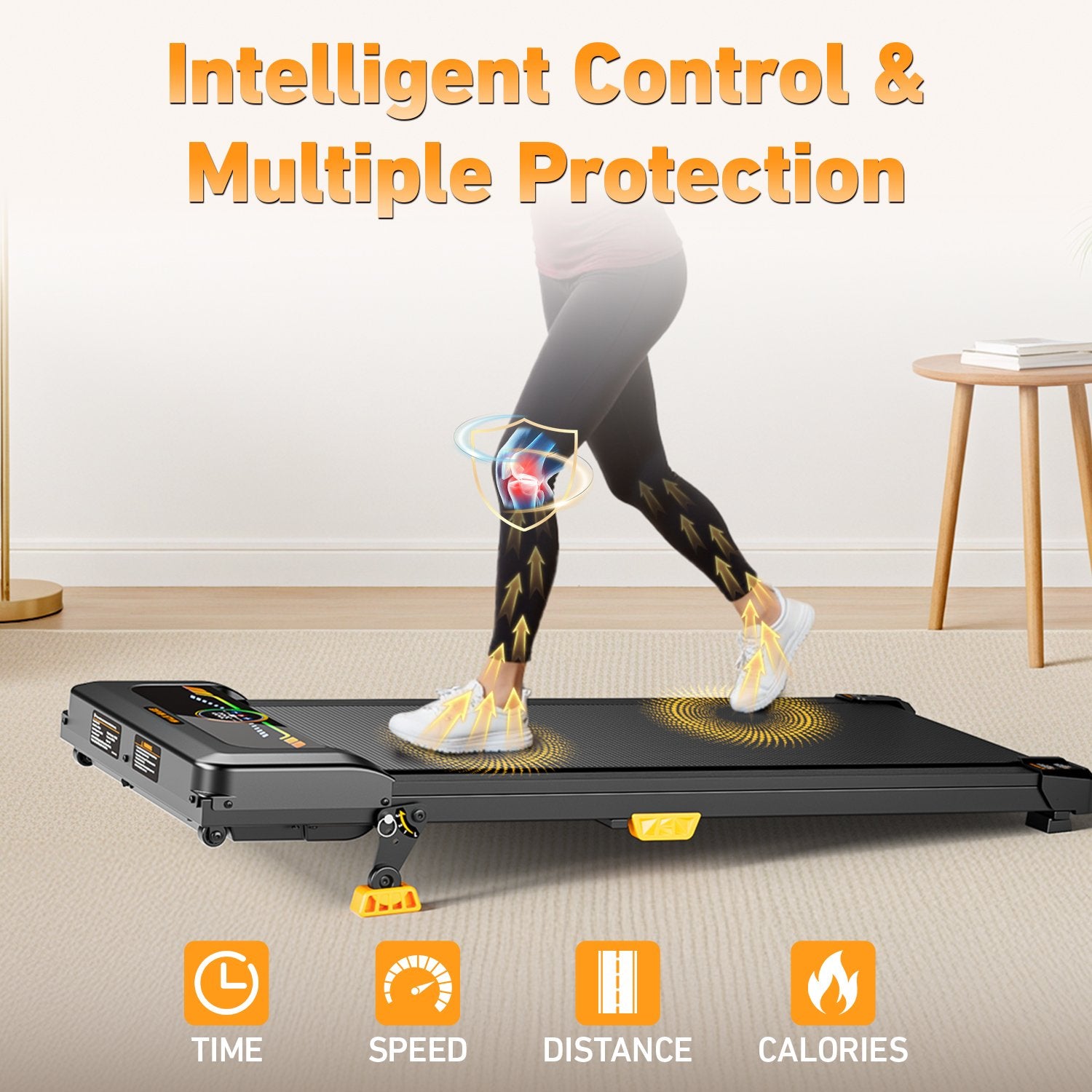 BestGod T1 Climb treadmill featuring an intelligent control system with multiple safety protections, ensuring a secure and user-friendly workout experience.