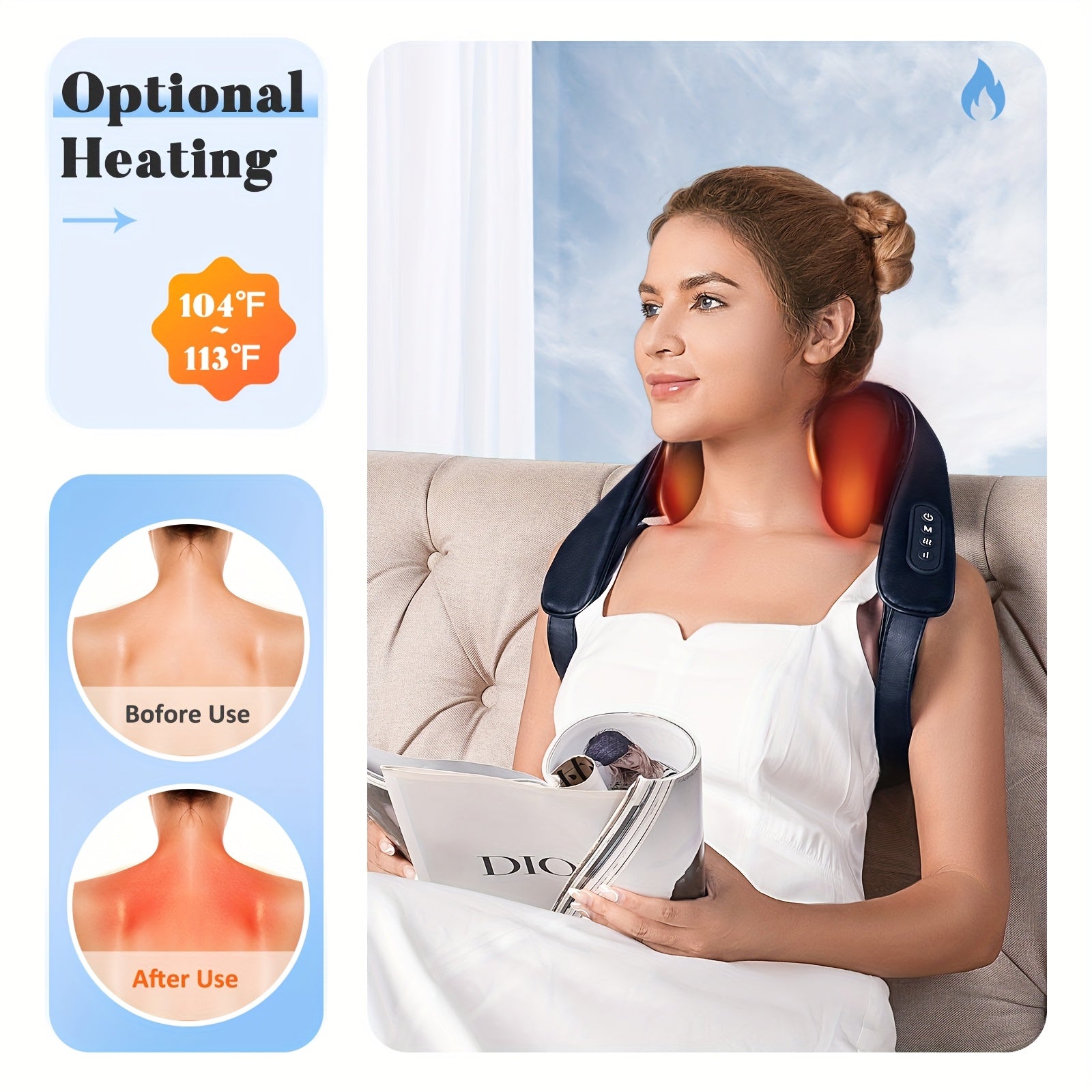 Cordless Neck & Shoulder Massager with Heat - BestGod®