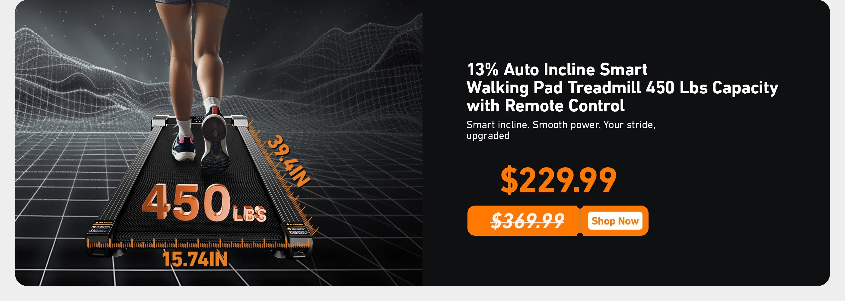 bestgod 13% auto incline walking pad summersale discount $269.99 only today