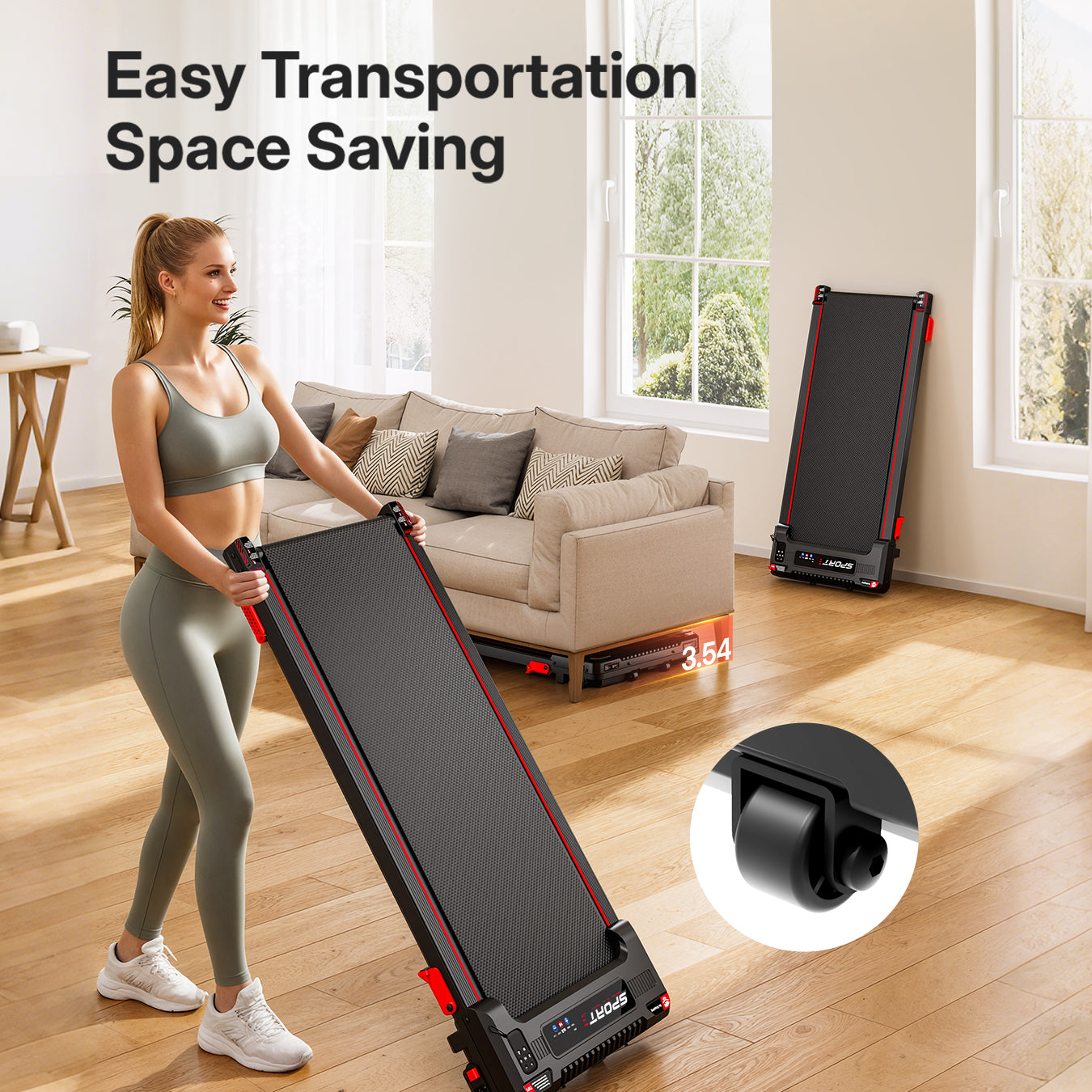 Portable 4-in-1 Folding Incline Walking Pad – 330lb Capacity, 2.5HP Under Desk Treadmill with Vibration Massage, LED Display, Remote Control & Smart App Control - BestGod®