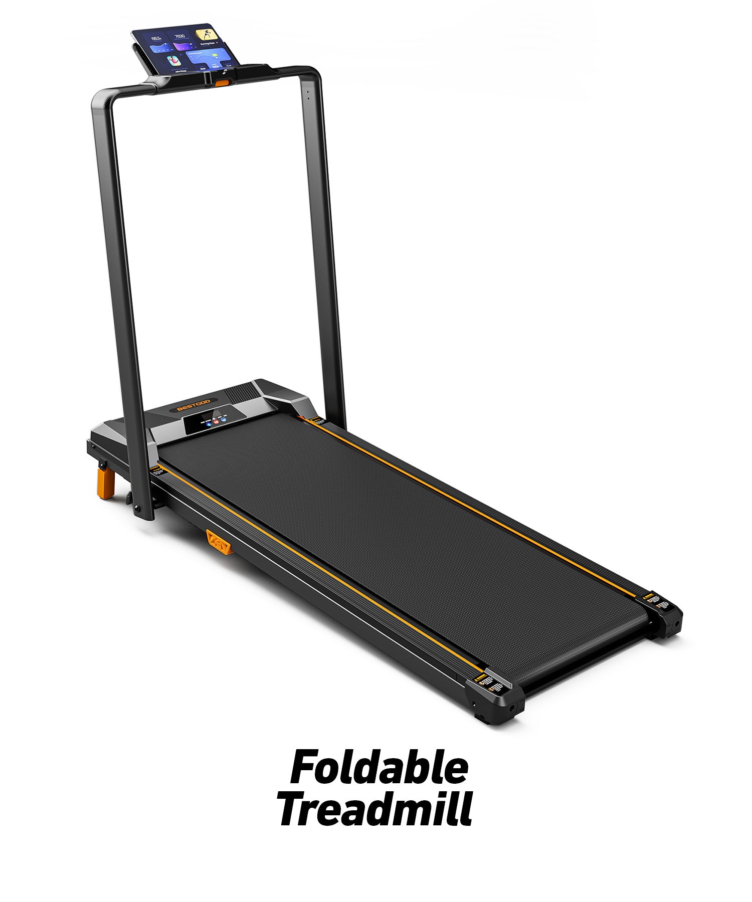 BestGod foldable treadmill with a space-saving design, ideal for small apartments and easy storage