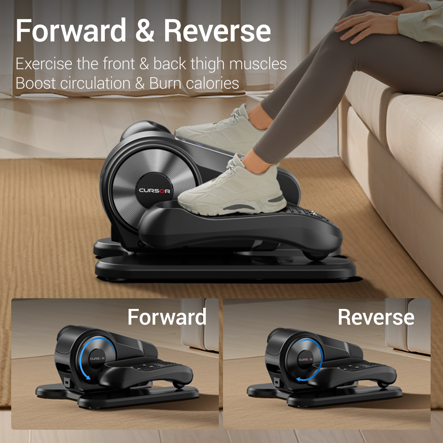 CURSOR C5 Under Desk Elliptical Machine, Electric Seated Pedal Exerciser