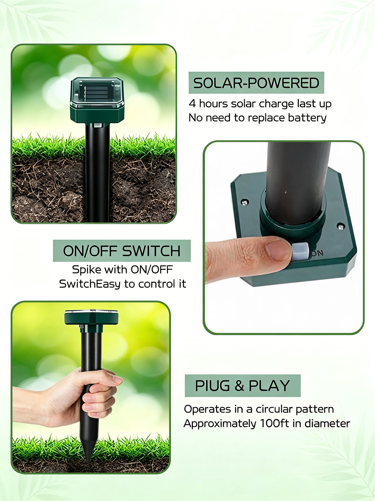 BestGod Mole Repeller Ultrasonic BestGod®