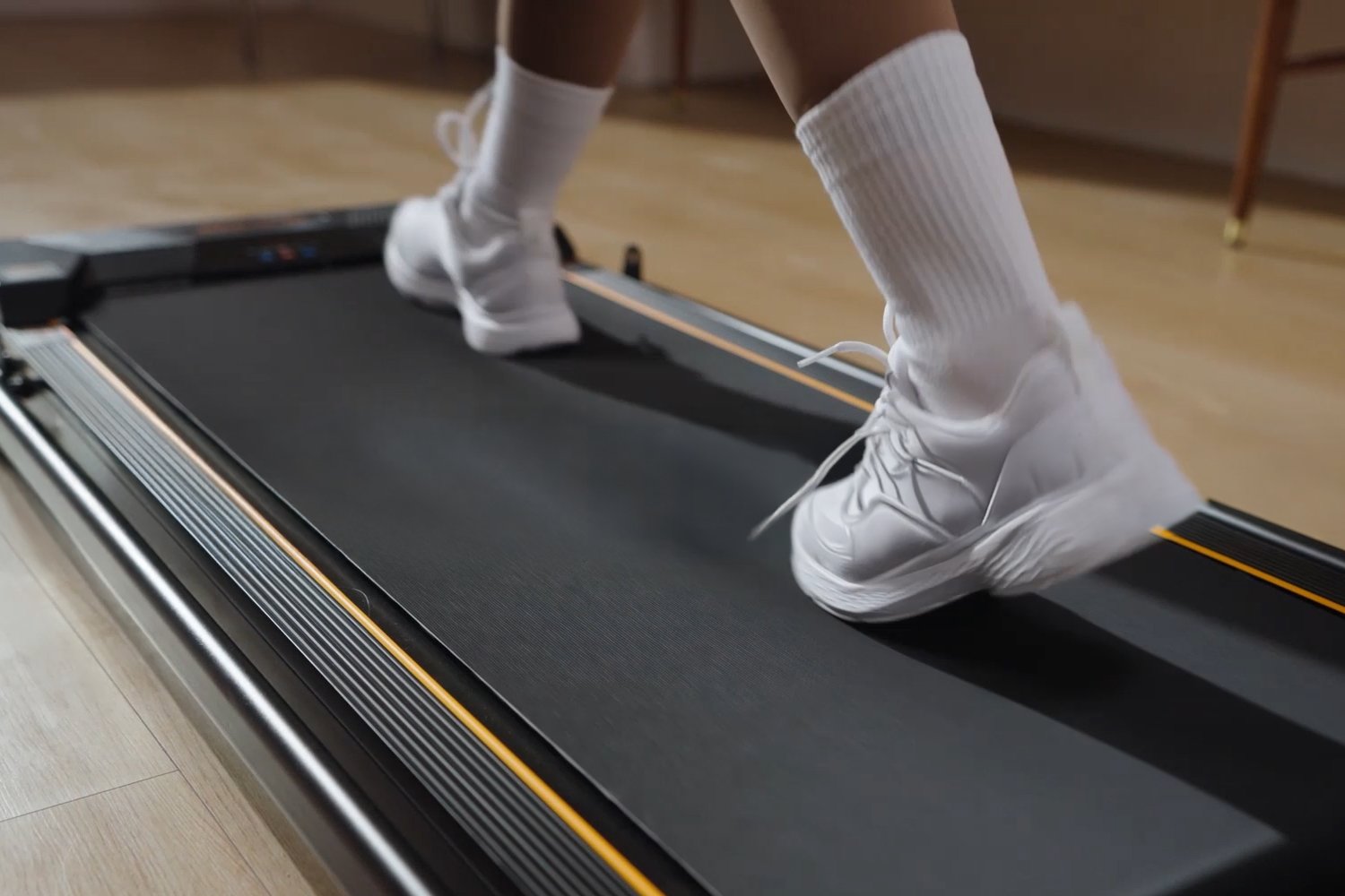 Close-up of the BestGod T1 Pro Walking Pad's non-slip running belt for safety and comfort