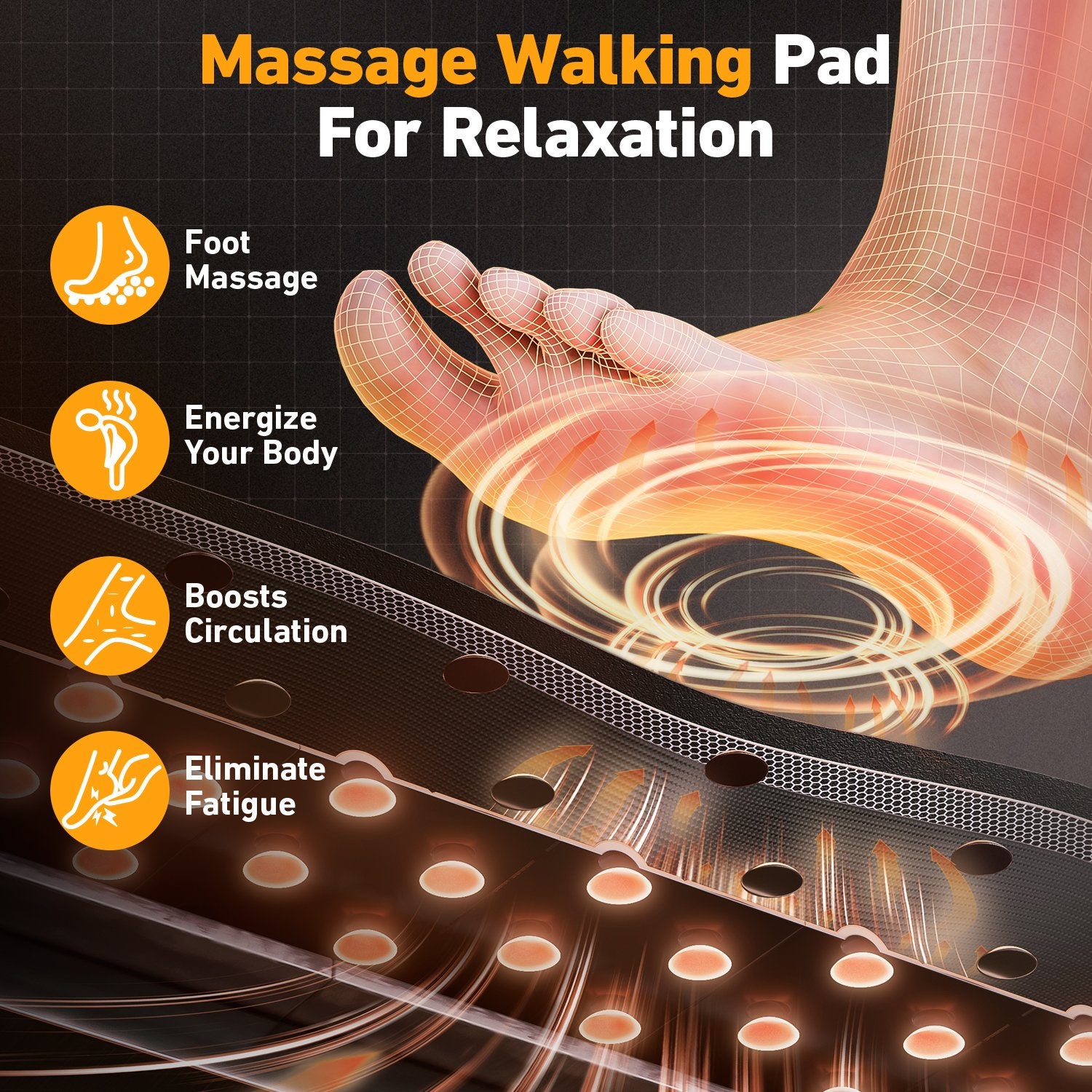 The massage surface of the BestGod D1 walking pad designed to stimulate circulation and relieve foot fatigue, perfect for post-workout recovery.