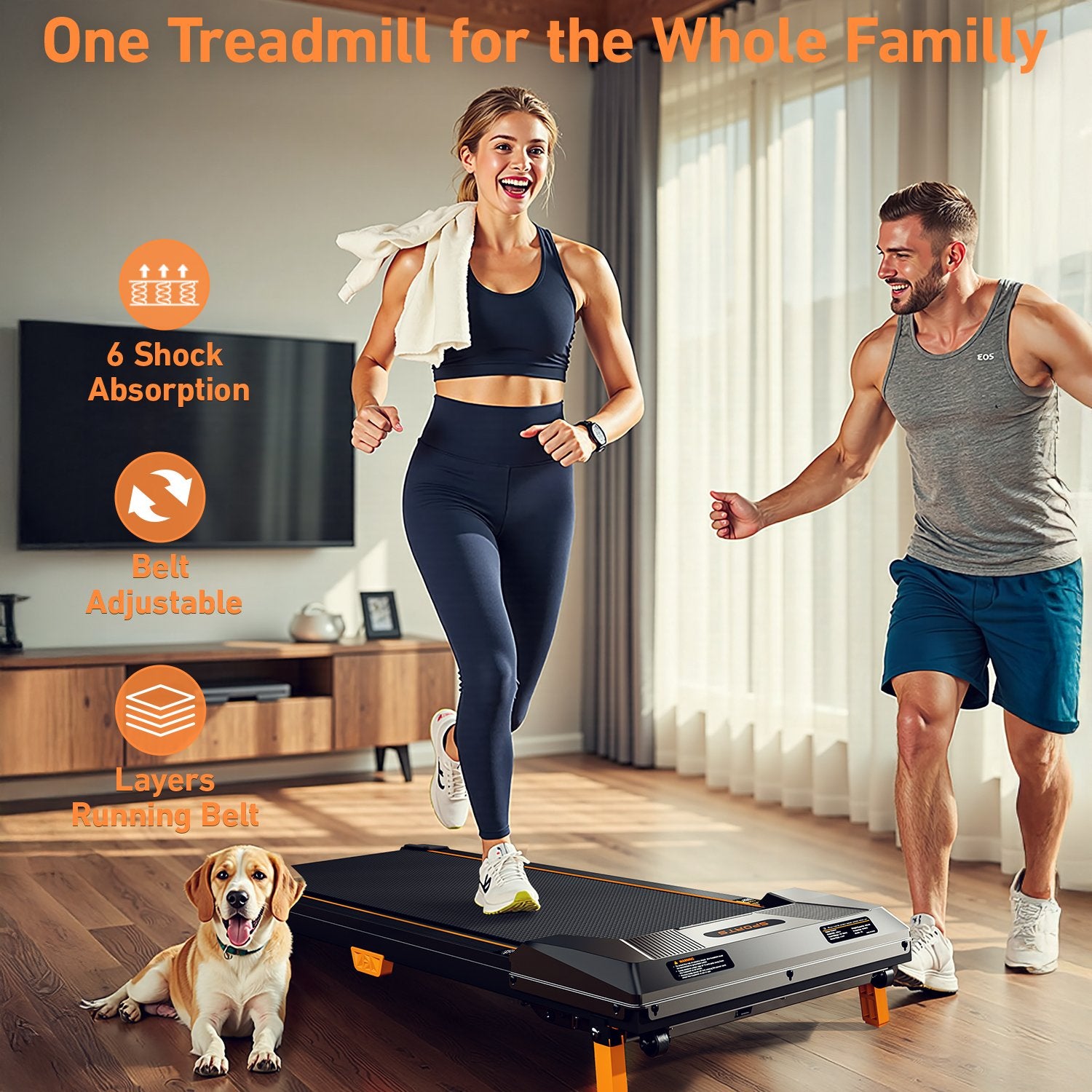 BestGod T1 Classic under desk walking pad with 5% incline, compact design for home and office fitness.